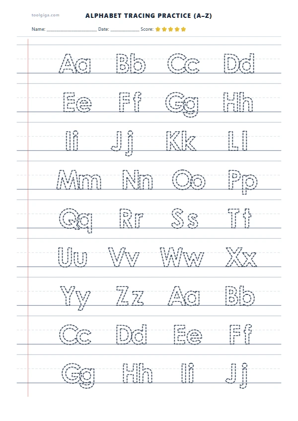 Alphabet Formation A-Z A4