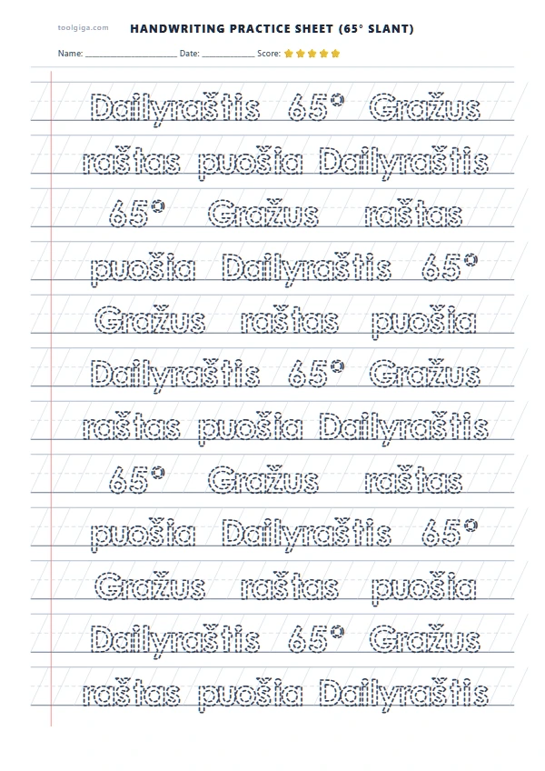 Dailyraštis 65° Slant Practice A4