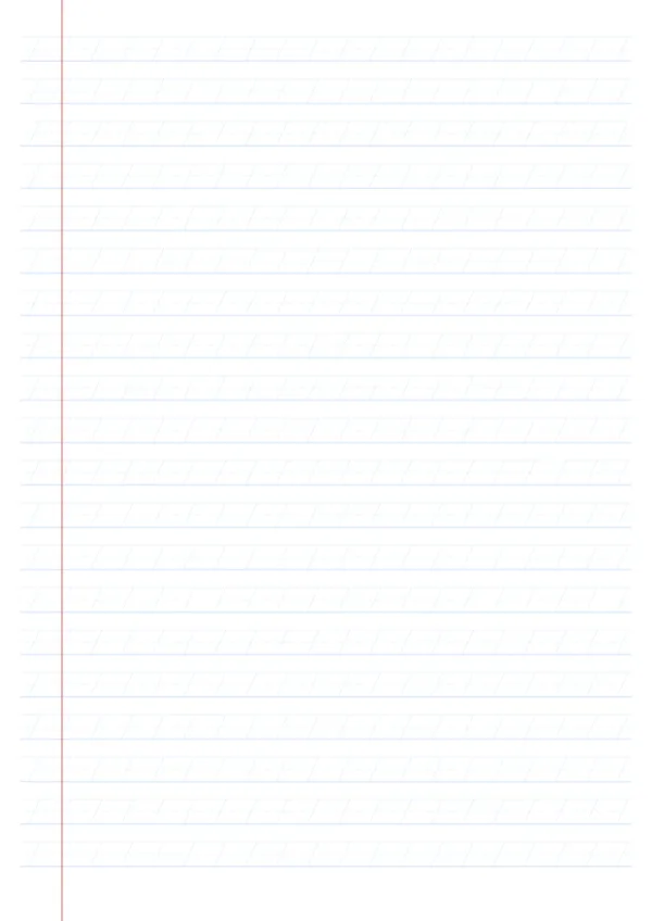 1st grade handwriting paper with 65 degree slant lines A4